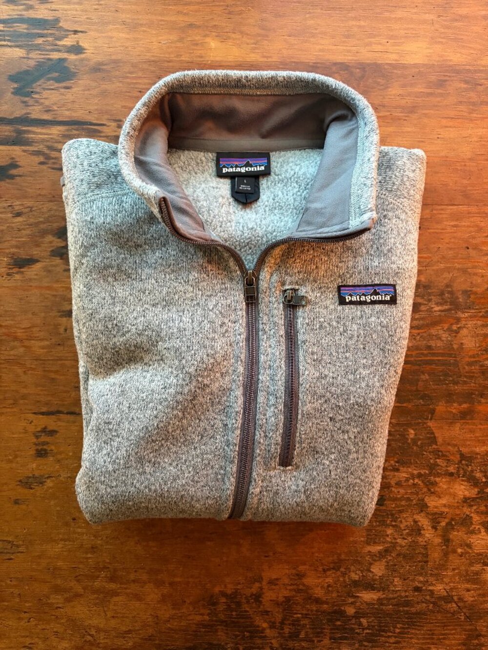 Men's Grey Patagonia Full-Zip Better Sweater Fleece Jacket (Large)